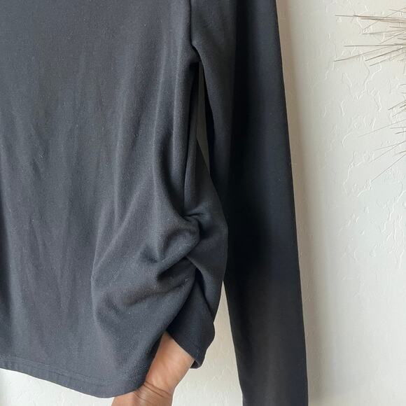 OddMuse The Ultimate Muse Black Long Sleeve Knitted Ruched Top Size Small - Picture 4 of 9